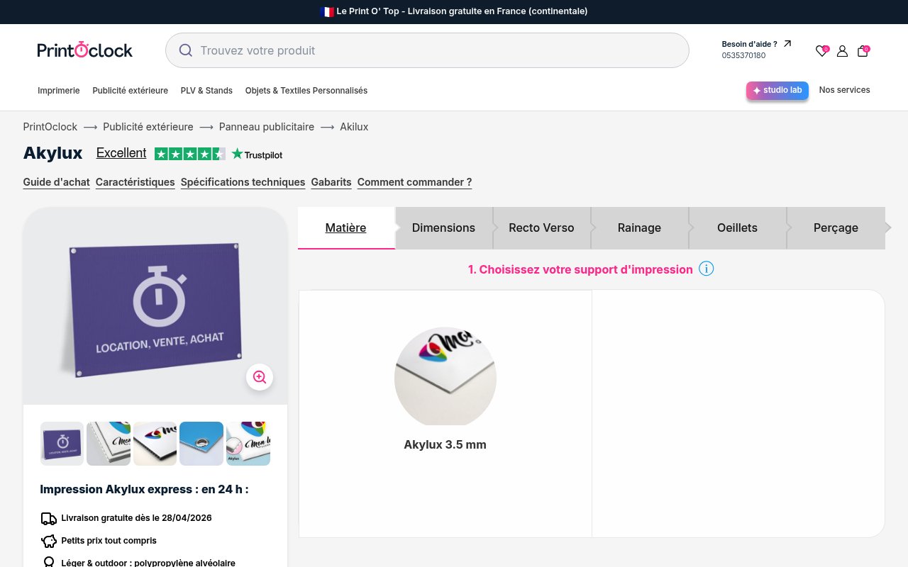 Apercu du site PrintOclock
