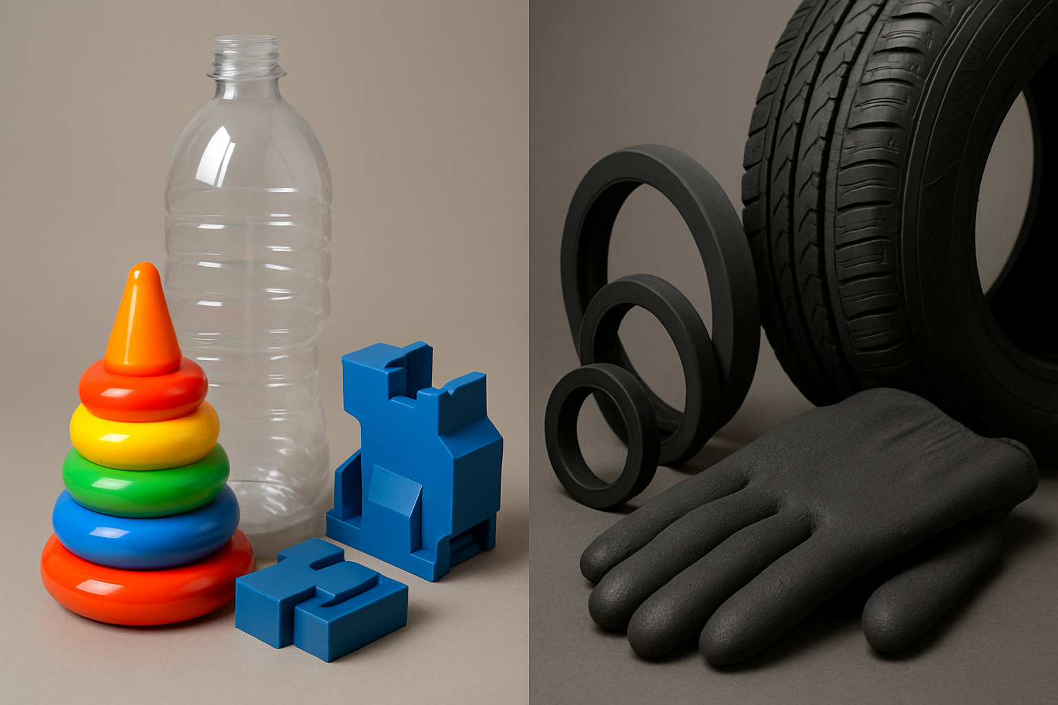 découvrez les différences clés entre le plastique et le caoutchouc ainsi que leurs principales applications dans divers secteurs industriels.
