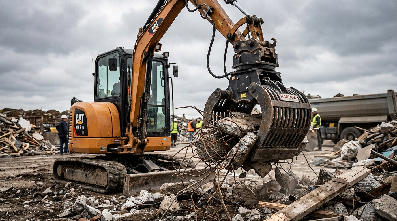 découvrez l'utilité d'une pince de tri pour mini-pelle et apprenez comment choisir la bonne taille pour optimiser vos travaux de manutention et tri des matériaux.