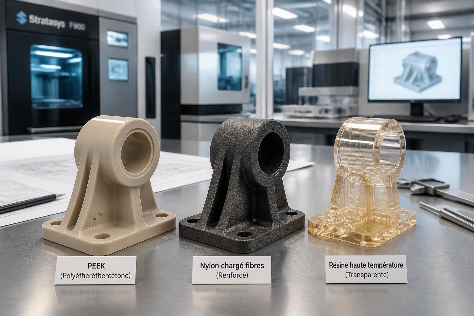 découvrez quel matériau d'impression 3d, entre peek, nylon chargé fibre et résine haute température, est le mieux adapté à votre environnement pour des performances optimales.